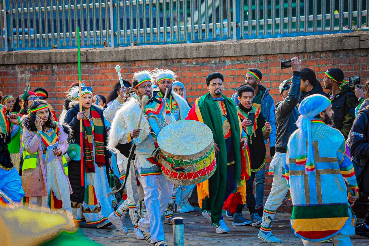 Brazilian Bands with dancers in elaborate feathered costumes
